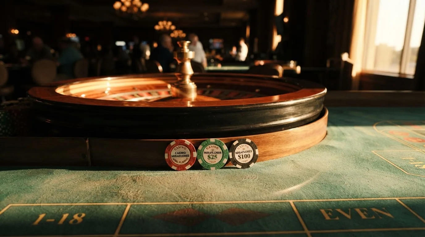 Roda de roleta e fichas sobre feltro verde, sob uma luz quente de fim de tarde — casinos com google pay em portugal